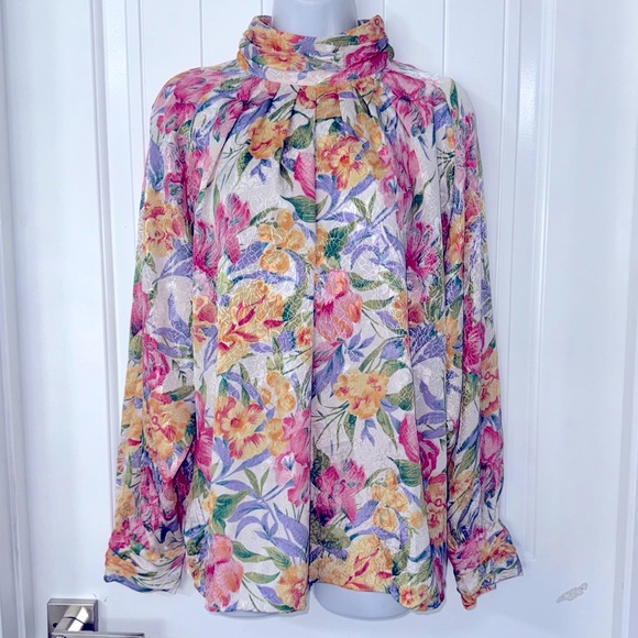 Ejharper Tops - EJHARPER Women’s 14 Long sleeve Turtle neck blouse plus size polyester floral